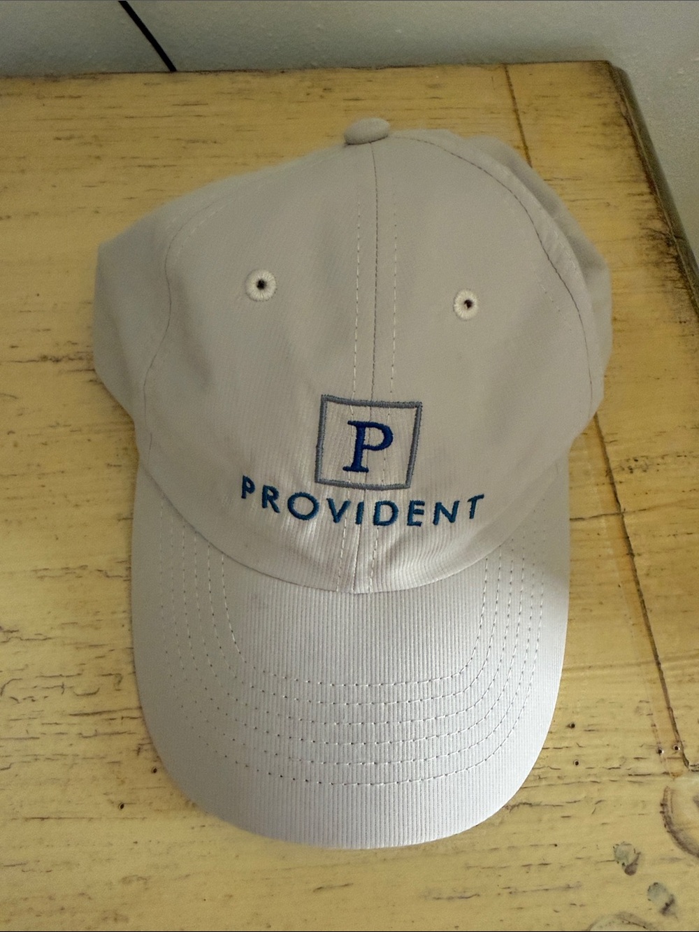 Provident Men's Light Gray Baseball Cap with Blue Logo